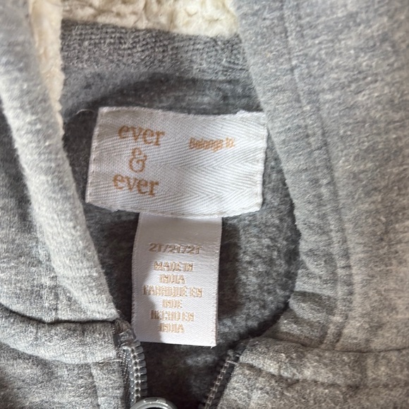 Heather Gray Zip-Front Sweatshirt with Ribbed Cuffs - Picture 2 of 3